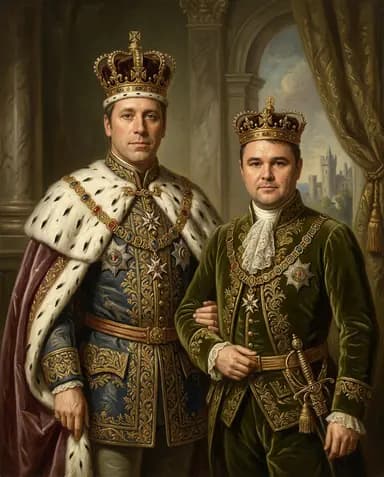 Sample royal portrait of two adult men