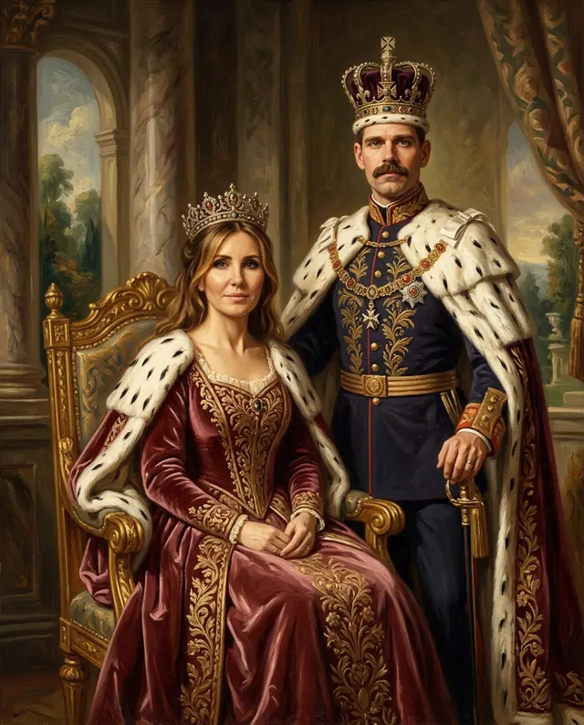 Sample royal portrait of a couple