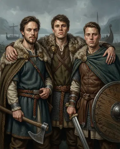 Sample viking portrait of 3 men